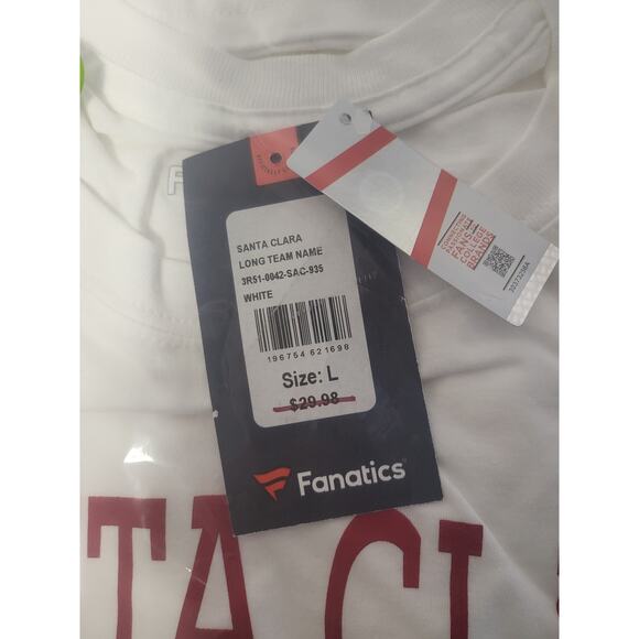 NEW SCU SANTA CLARA UNIVERSITY LONG SLEEVE WHITE T-SHIRT -  L - Picture 4 of 5